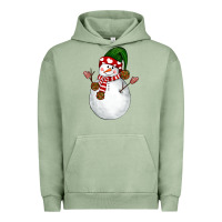 Pigment Oil Green Snowman Urban Hoodie - NancyCooperArtShop