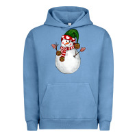 Pigment Pebble Blue Snowman Urban Hoodie - NancyCooperArtShop