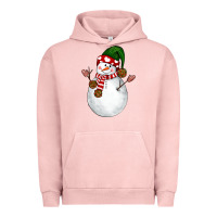 Pigment Salmon Snowman Urban Hoodie - NancyCooperArtShop