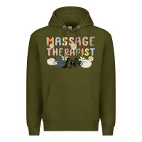 Army Green massage therapist life Premium Hoodie - MaliasSmallBusiness