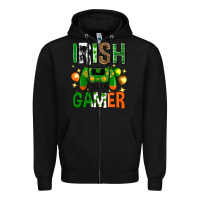 Black irish i was gamer st. patricks day Zipper Hoodie - Neo Western