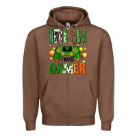 Chestnut irish i was gamer st. patricks day Zipper Hoodie - Neo Western
