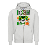 Dove Grey irish i was gamer st. patricks day Zipper Hoodie - Neo Western