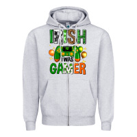 Heather Grey irish i was gamer st. patricks day Zipper Hoodie - Neo Western