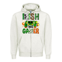 Oatmeal Heather irish i was gamer st. patricks day Zipper Hoodie - Neo Western