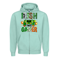 Seafoam irish i was gamer st. patricks day Zipper Hoodie - Neo Western