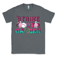 Charcoal Heather Strike Out Cancer Baseball Classic Tee - texasbilliewilder