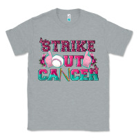 Heather Grey Strike Out Cancer Baseball Classic Tee - texasbilliewilder