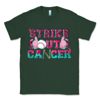Sports Green Strike Out Cancer Baseball Classic Tee - texasbilliewilder