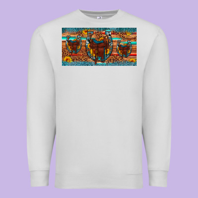 Saddle Horseshoe  Sunflower Leopard License Plate Premium Sweatshirt Designed By Artiststas