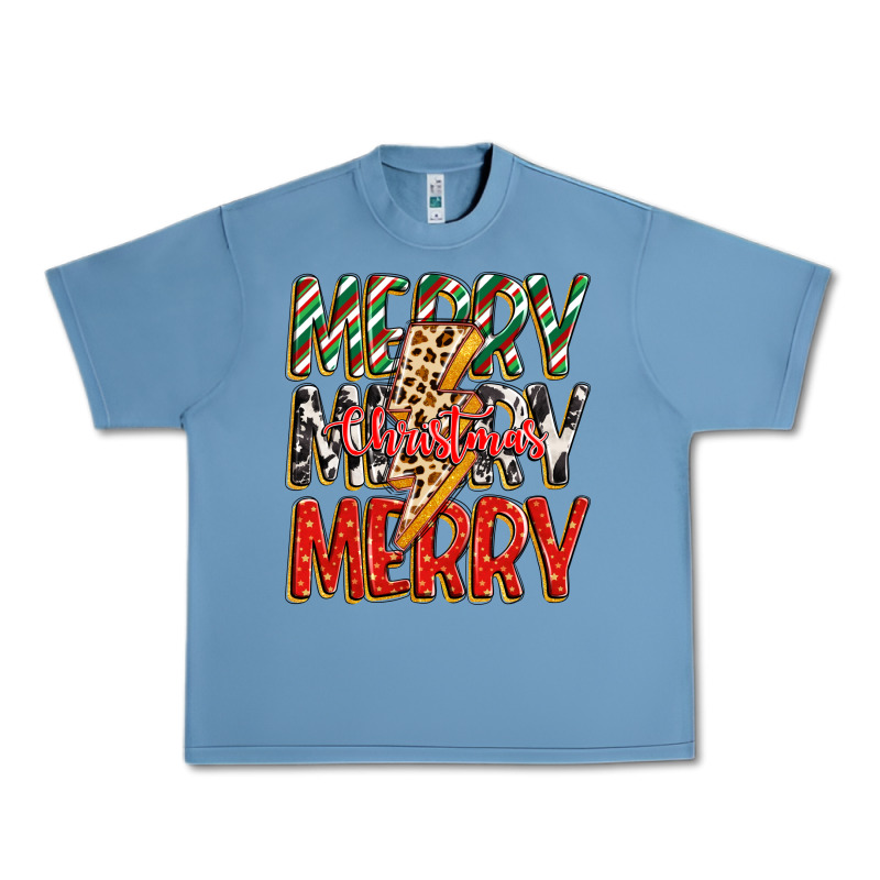 Merry Christmas Lightning Bolt Urban Heavy Tee by Zillion Design Studio | Teevron