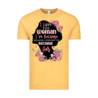 Vintage Mustard i love the woman ive become Vintage Tee - MaliasSmallBusiness