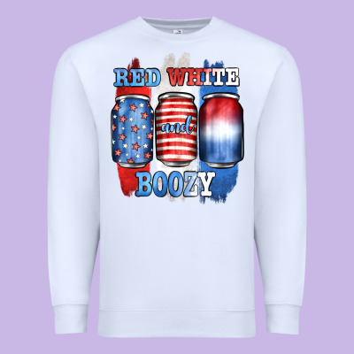 Red White And Boozy Premium Sweatshirt Designed By Jahusdesignshop