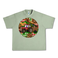 Oil Green Christmas Farm Red Tractor Urban Heavy Tee - RanaPortraitStore