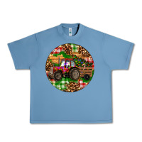 Pebble Blue Christmas Farm Red Tractor Urban Heavy Tee - RanaPortraitStore