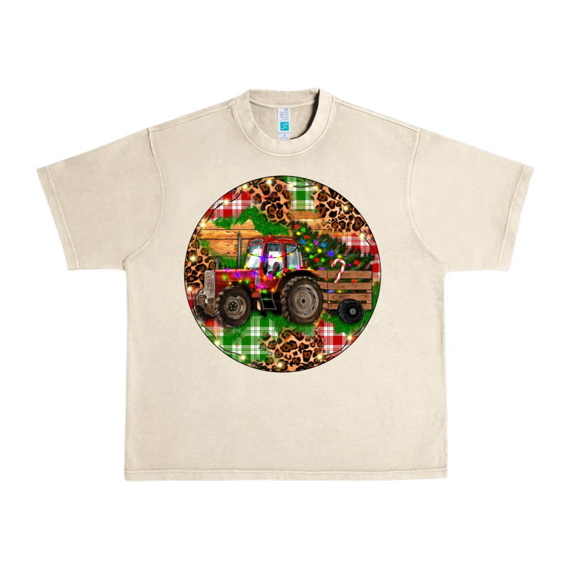 Christmas Farm Red Tractor Urban Heavy Tee by RanaPortraitStore | Teevron
