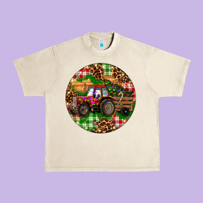 Christmas Farm Red Tractor Urban Heavy Tee Designed By Ranaportraitstore