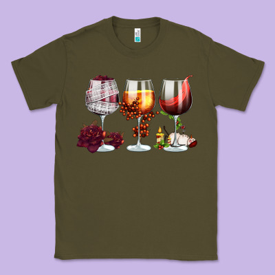 Hallothanksmas Halloween Thanksgiving  Christmas Wine Classic Tee Designed By Fadigitalartstudio