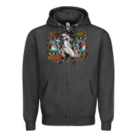 Charcoal Heather cowgirl Zipper Hoodie - SublimationCraftShop