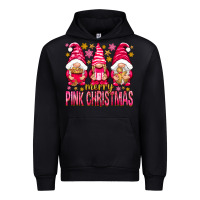 Black Merry pink Christmas gnomes Urban Hoodie - NancyCooperArtShop