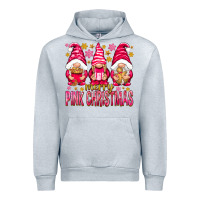 Heather Grey Merry pink Christmas gnomes Urban Hoodie - NancyCooperArtShop