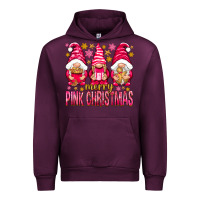 Mauve Wine Merry pink Christmas gnomes Urban Hoodie - NancyCooperArtShop