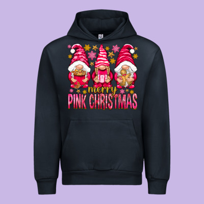 Merry Pink Christmas Gnomes Urban Hoodie Designed By Nancycooperartshop