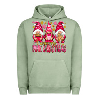 Pigment Oil Green Merry pink Christmas gnomes Urban Hoodie - NancyCooperArtShop