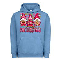 Pigment Pebble Blue Merry pink Christmas gnomes Urban Hoodie - NancyCooperArtShop