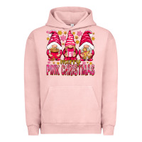 Pigment Salmon Merry pink Christmas gnomes Urban Hoodie - NancyCooperArtShop