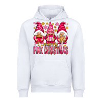 White Merry pink Christmas gnomes Urban Hoodie - NancyCooperArtShop