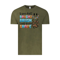 Vintage Olive if you dont brushy brush i will shavey shave Vintage Tee - MaliasSmallBusiness