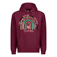 Burgundy teacher rainbow Premium Hoodie - MaliasSmallBusiness