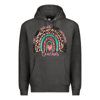 Charcoal Heather teacher rainbow Premium Hoodie - MaliasSmallBusiness
