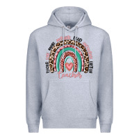 Heather Grey teacher rainbow Premium Hoodie - MaliasSmallBusiness
