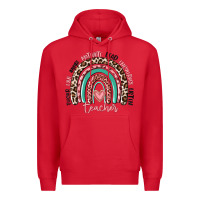 Red teacher rainbow Premium Hoodie - MaliasSmallBusiness