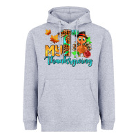 Heather Grey my first thanksgiving with turkey Heavyweight Hoodie - AdoDesignShop