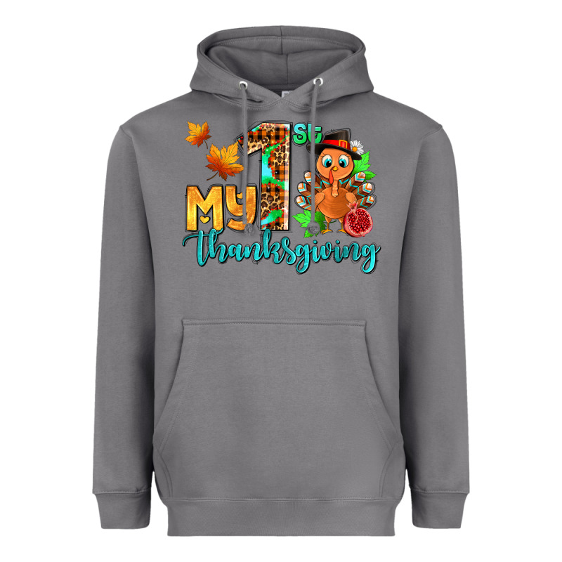 My First Thanksgiving With Turkey Heavyweight Hoodie by AdoDesignShop | Teevron