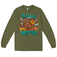 Army Green Highland Heifer Western Long Sleeve Tee - RanaPortraitStore