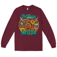 Burgundy Highland Heifer Western Long Sleeve Tee - RanaPortraitStore