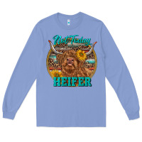 Colony Blue Highland Heifer Western Long Sleeve Tee - RanaPortraitStore