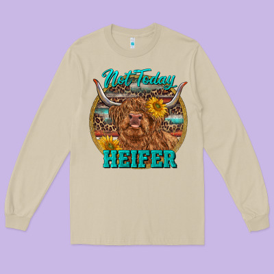 Highland Heifer Western Long Sleeve Tee Designed By Ranaportraitstore