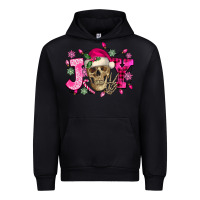Black Pink Christmas Joy skeleton Urban Hoodie - NancyCooperArtShop