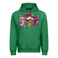 Emerald Pink Christmas Joy skeleton Urban Hoodie - NancyCooperArtShop