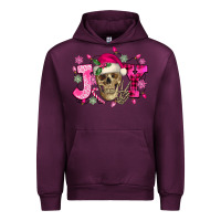 Mauve Wine Pink Christmas Joy skeleton Urban Hoodie - NancyCooperArtShop