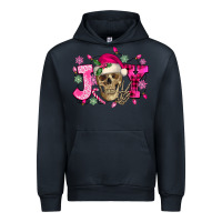 Navy Pink Christmas Joy skeleton Urban Hoodie - NancyCooperArtShop