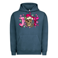 Pigment Midnight Navy Pink Christmas Joy skeleton Urban Hoodie - NancyCooperArtShop