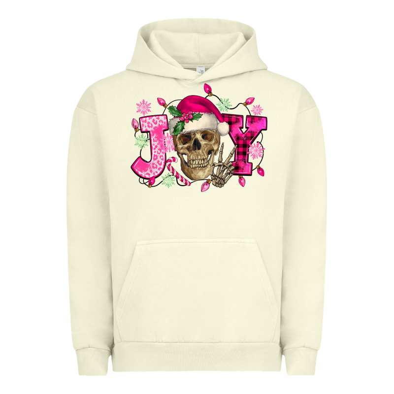 Pink Christmas Joy Skeleton Urban Hoodie by NancyCooperArtShop | Teevron