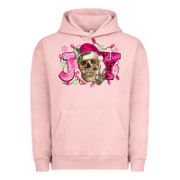 Pigment Salmon Pink Christmas Joy skeleton Urban Hoodie - NancyCooperArtShop