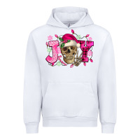 White Pink Christmas Joy skeleton Urban Hoodie - NancyCooperArtShop